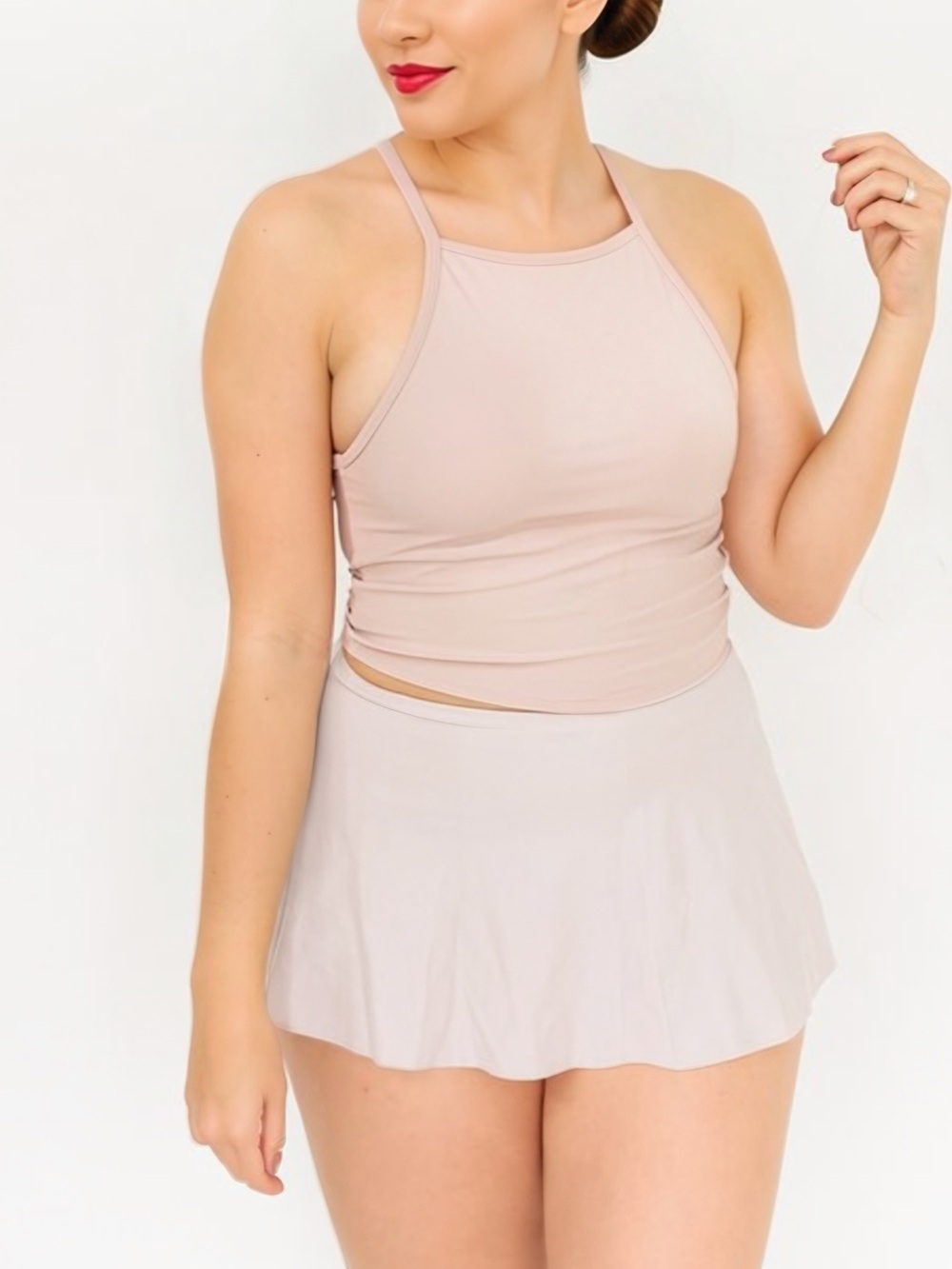 Kortni Jeane | Women’s Who Wears Short Skirts | Ivory Ribbed Mini Swim Skirt | L
